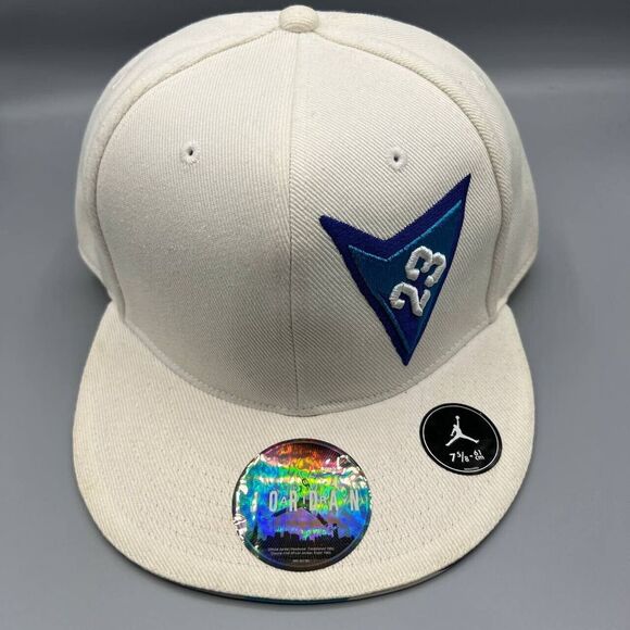 Air Jordan‎ 23 Hat Men 7 5/8 White Jumpman Fitted Cap - Picture 1 of 7